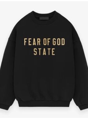 NWOT FEAR OF GOD STATE CREWNECK SWEATSHIRT MEN XL BLACK